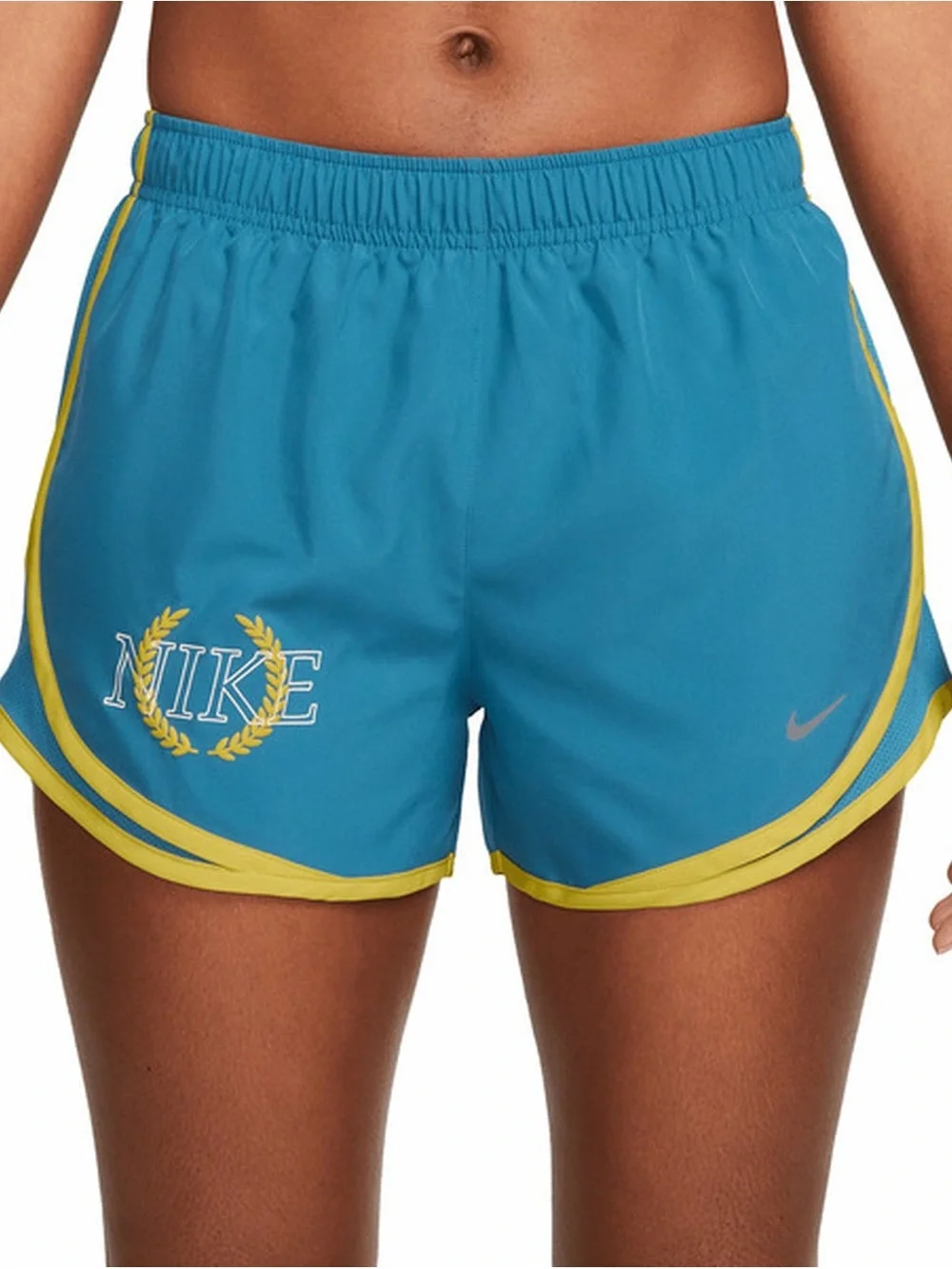 Nike Women's Teal Shorts with Yellow Trim